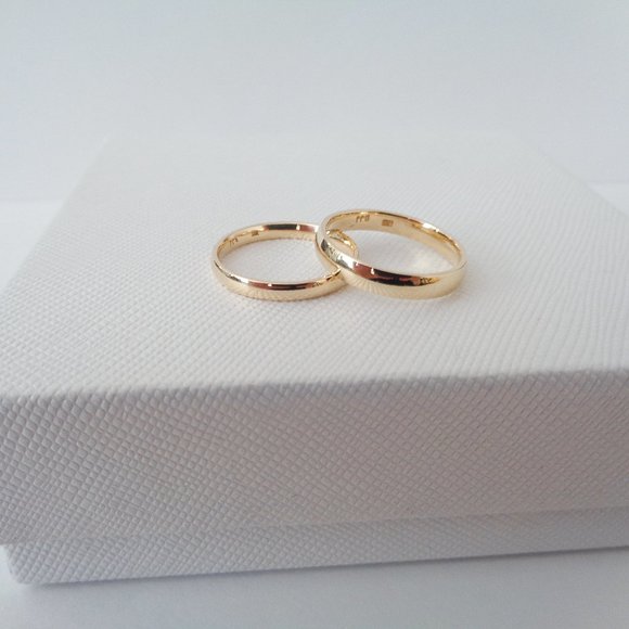 Real Solid 10K Gold Band Ring, Simple Authentic Real Unisex Wedding Promise Ring - Picture 2 of 6